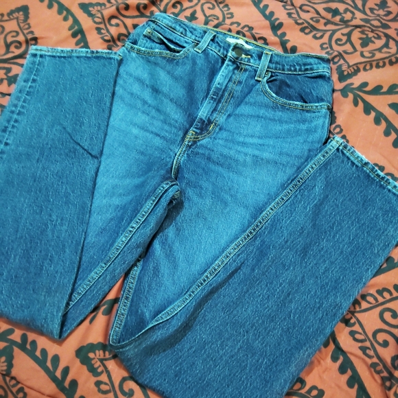 Vtg Levis 90s/Y2K 70s High Slim Straight Blue Denim Mom Jeans - Picture 7 of 16